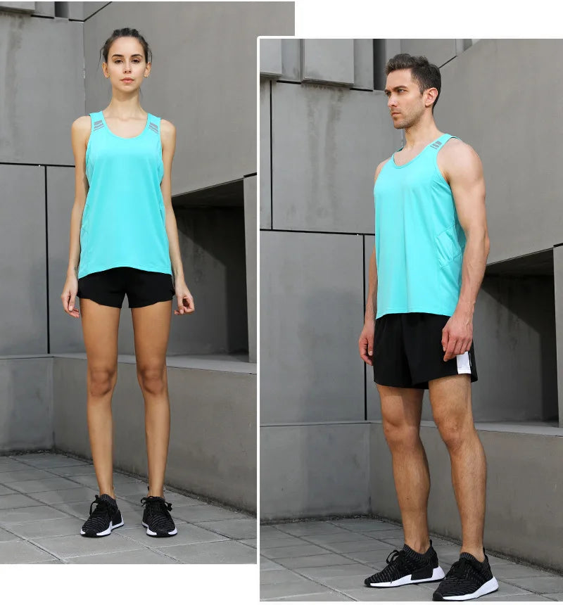 Universal Men women Running Vest Gym Sleeveless Shirt Summer Slim Tank Men Sport Vest Top New Workout Training Man Singlet