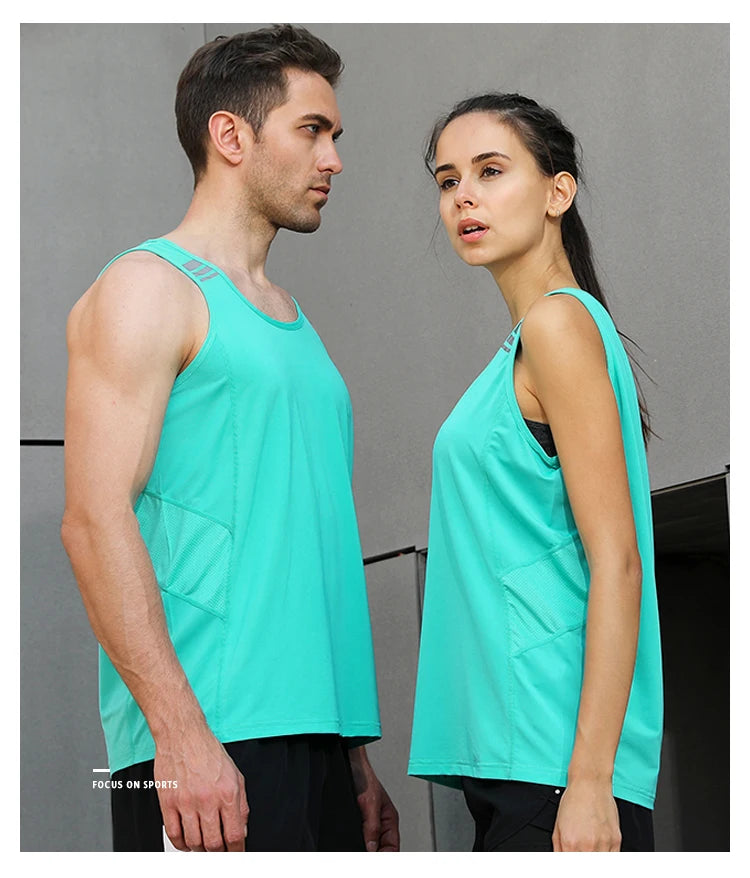 Universal Men women Running Vest Gym Sleeveless Shirt Summer Slim Tank Men Sport Vest Top New Workout Training Man Singlet