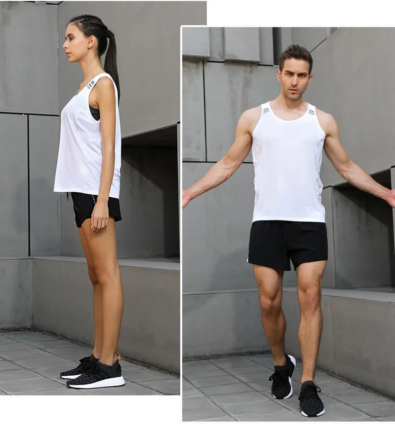 Universal Men women Running Vest Gym Sleeveless Shirt Summer Slim Tank Men Sport Vest Top New Workout Training Man Singlet