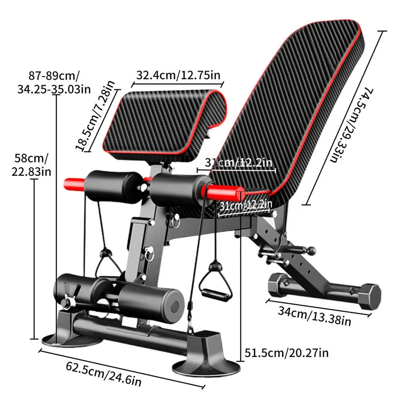 Foldable Bodybuilding Bench with 7 Adjustable Positions Multifunctional Loading 350kg,Dumbbell Bench for Home Training Fitness
