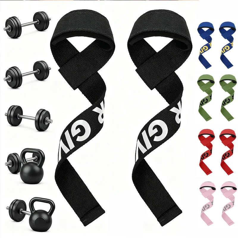 1 Pair Weight Lifting Strap Anti Slip Deadlift Strap Heavylifting Bodybuilding Powerlifting Wrist Support Booster Belt Grip Band