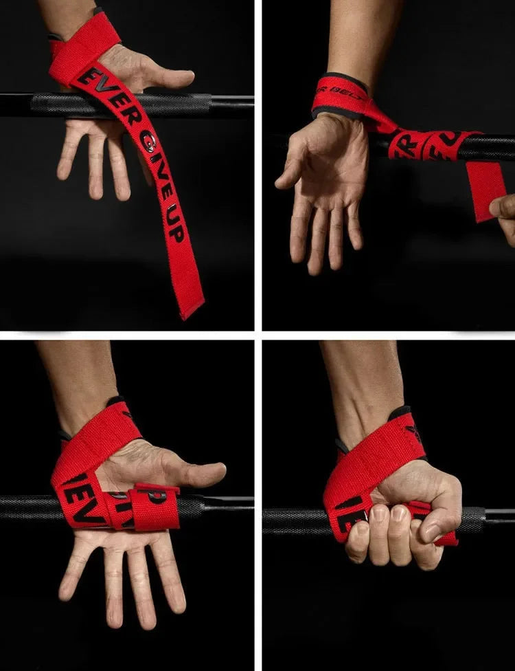 1 Pair Weight Lifting Strap Anti Slip Deadlift Strap Heavylifting Bodybuilding Powerlifting Wrist Support Booster Belt Grip Band