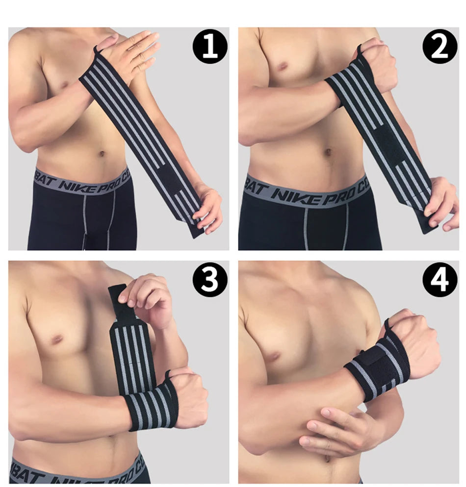 Weight Lifting Wristband Elastic Breathable Wrist Wraps Bandage Gym Fitness Weightlifting Powerlifting Wrist Brace Support Strap