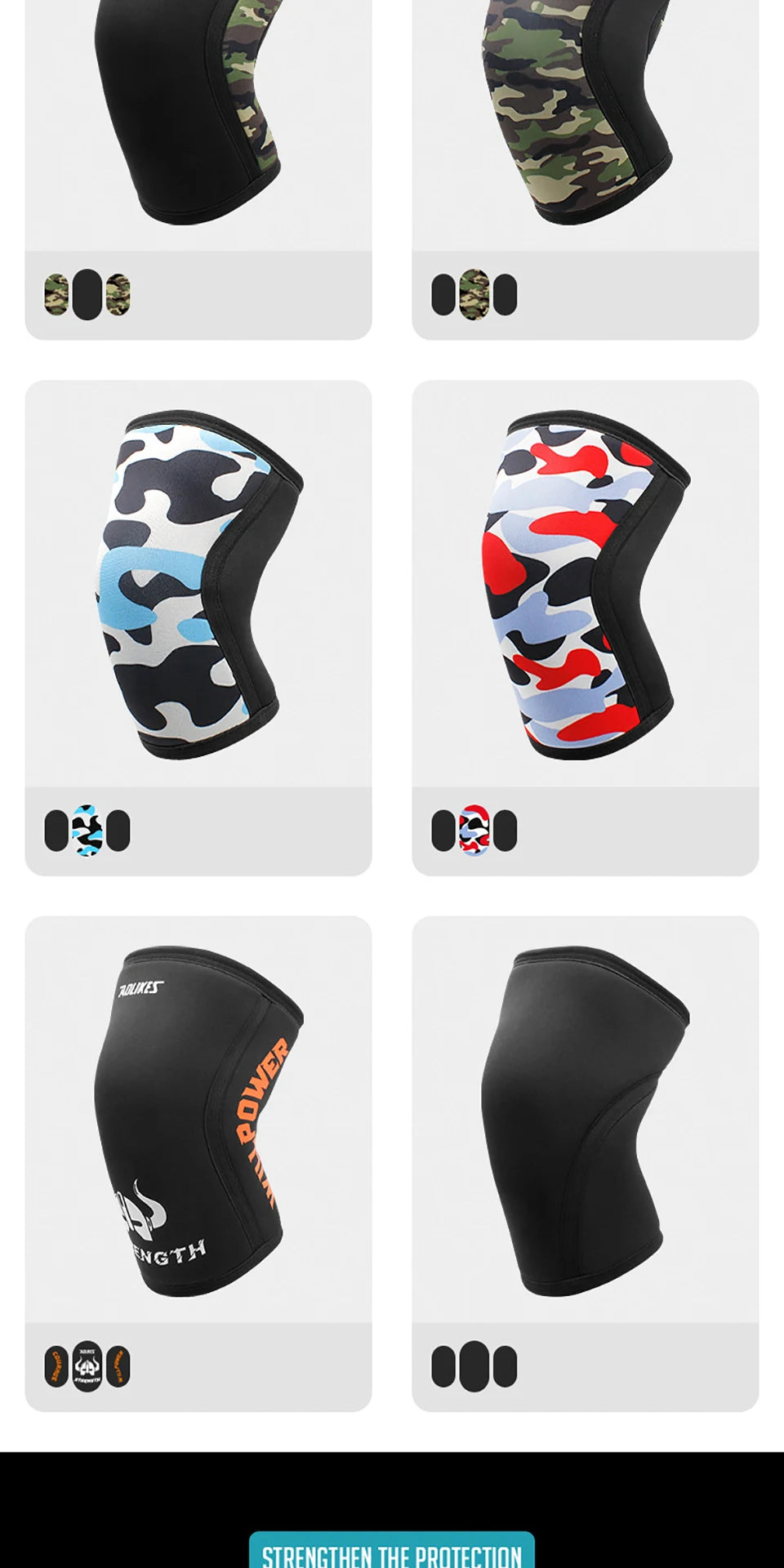 AOLIKES 1 Pair 7mm Neoprene Sports Kneepads Compression Weightlifting Pressured Crossfit Training Knee Pads Support Women Men