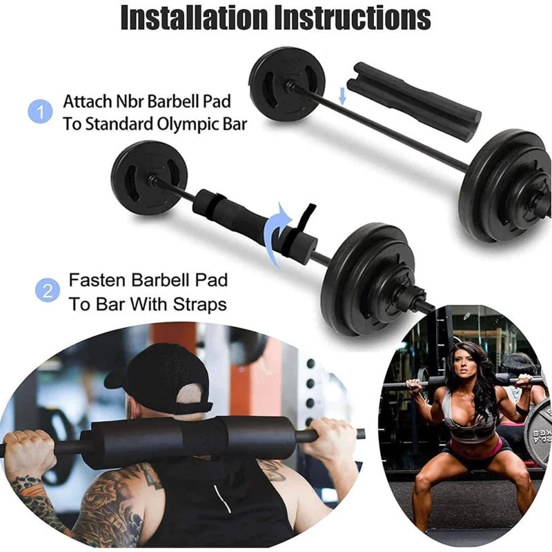Barbell Squat Shoulder Pad Thick Bar Pad Hip Trust Pillow Foam Protection Bar Bodybuilding Sponge for Dumbbells Hip Training