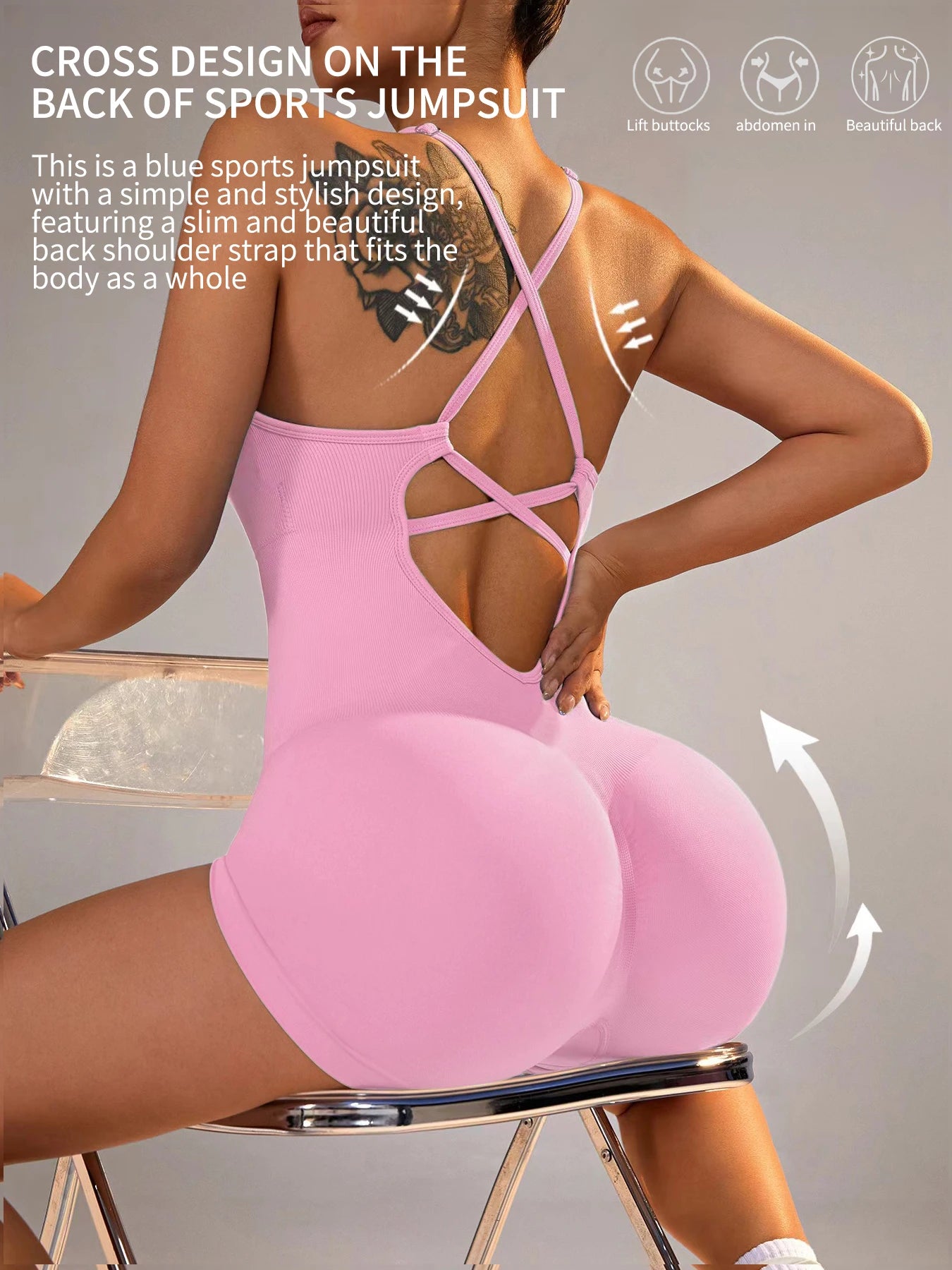 One-Piece Yoga Jumpsuit Skinny Short Sportswear Woman Gym Clothing Workout Clothes Fitness Stretch Bodysuit For Women tracksuit