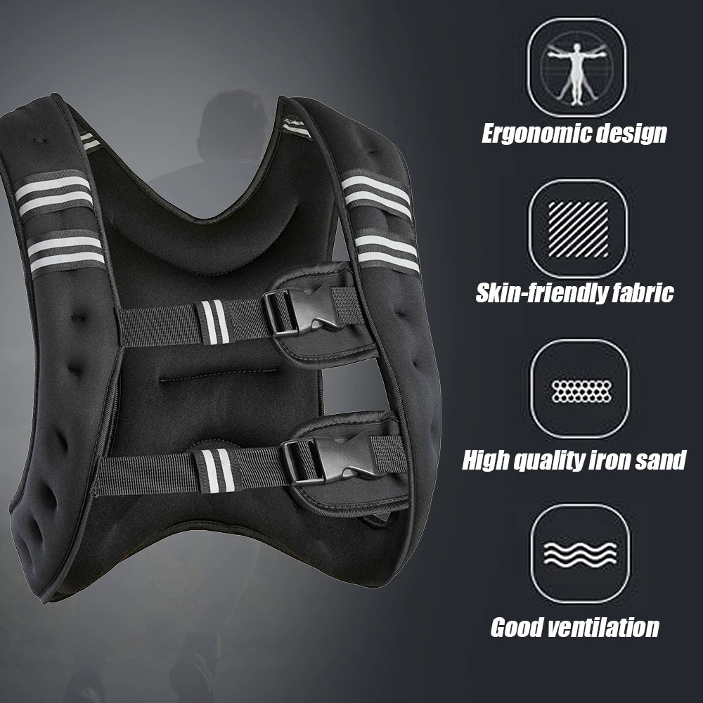 Weight vest 10 kg running vest weight men/women, training with weights training vest for fitness, strength training, running
