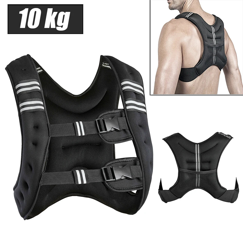 Weight vest 10 kg running vest weight men/women, training with weights training vest for fitness, strength training, running